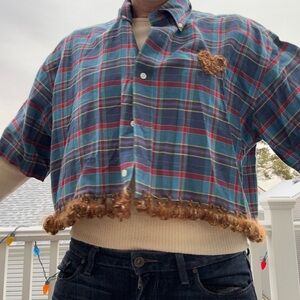 Festive plaid crop top